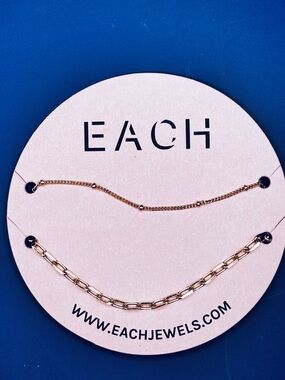 Each Jewels 14kt Gold Plated Necklace Set NWT